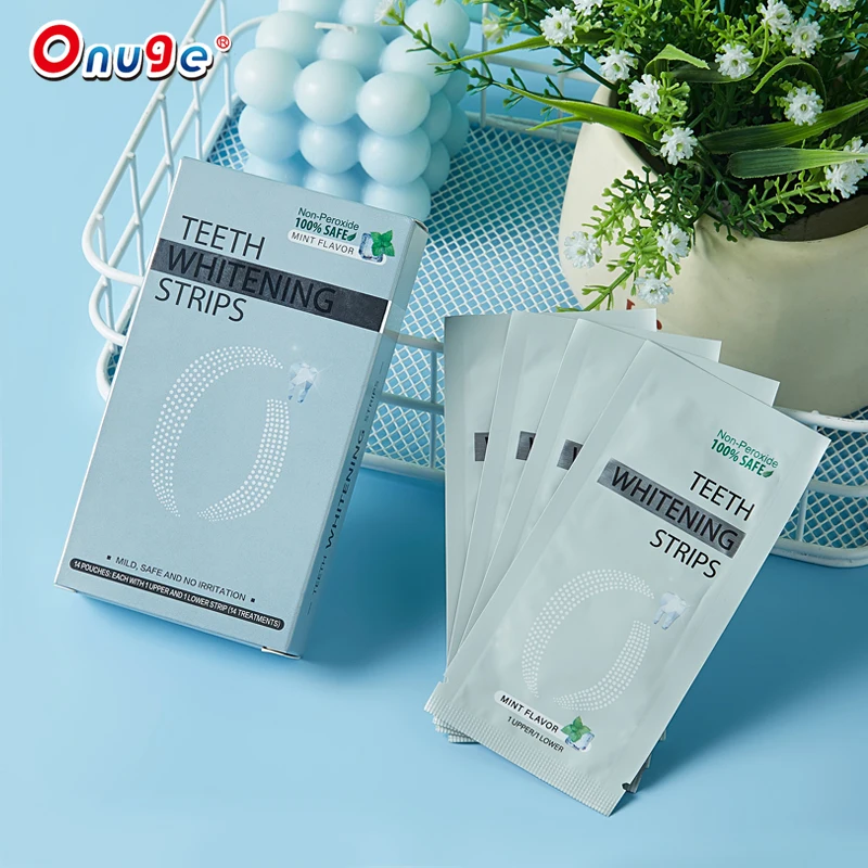 Private Logo CE Professional Dental Bleaching Teeth Whitening Strips Strong Sticky