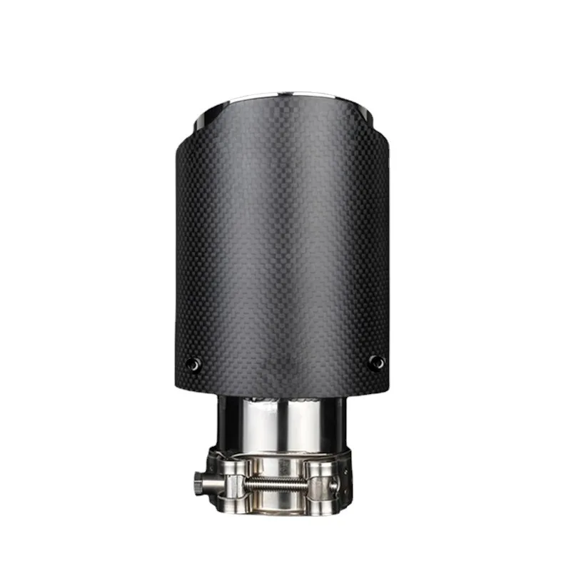 Outlet 89mm 101mm 114mm Universal Straight Edge AK Carbon Fiber Exhaust Muffler Tip