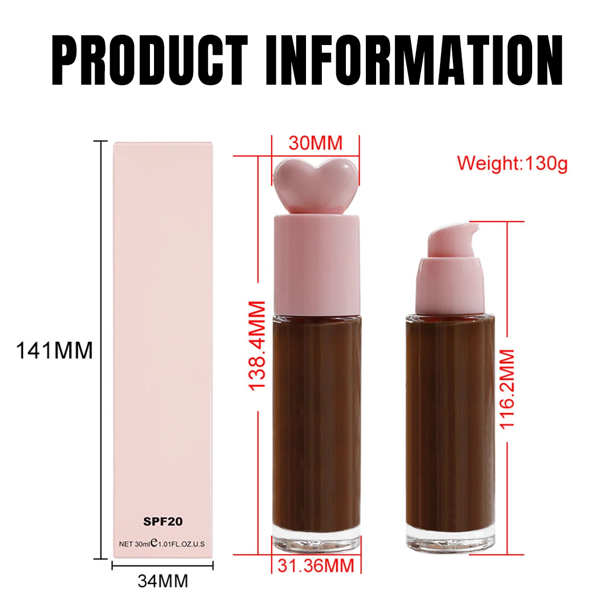 OEM Natural Feature Long Lasting Private Label Vegan Full Coverage Liquid Matte Cosmetics Waterproof Sunscreen Liquid Foundation