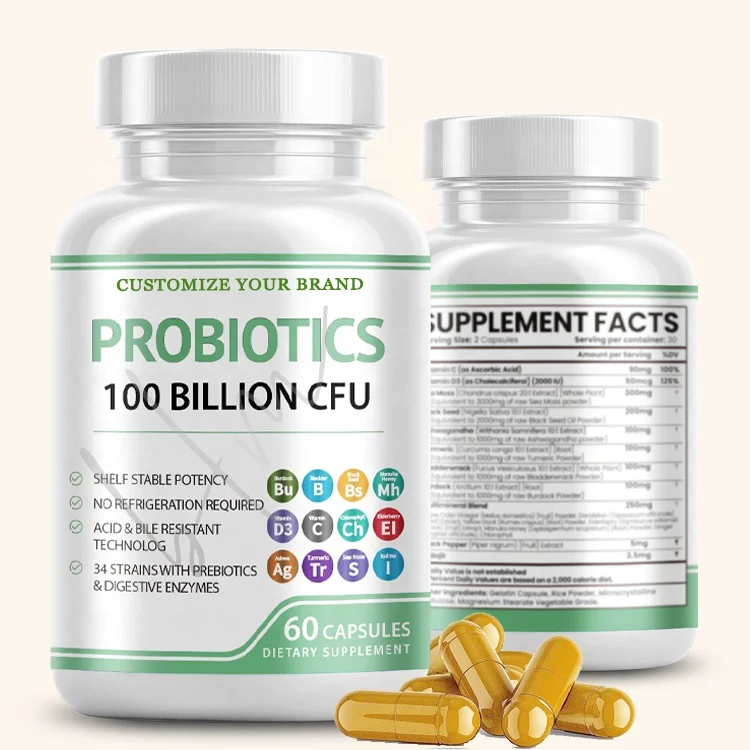 OEM 100 Billion Cfu Freeze-Dried Probiotics Bifidobacterium Probiotic Lactobacillus Mix Capsule