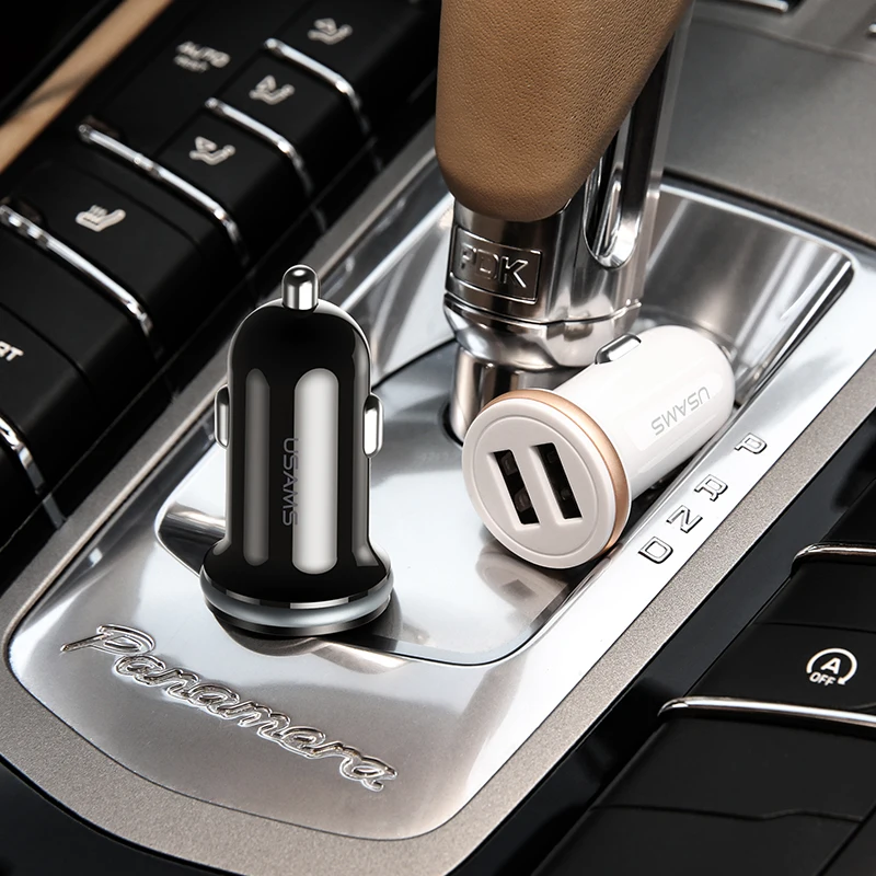 
USAMS new factory Price CC050 2.4A Dual USB Mini light Car Charger 