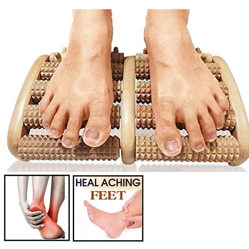 Relax And Relieve Plantar Fasciitis Wood Therapie Tools Increase Blood Flow Spa Shiatsu Japanese Foot Job Massager Roller