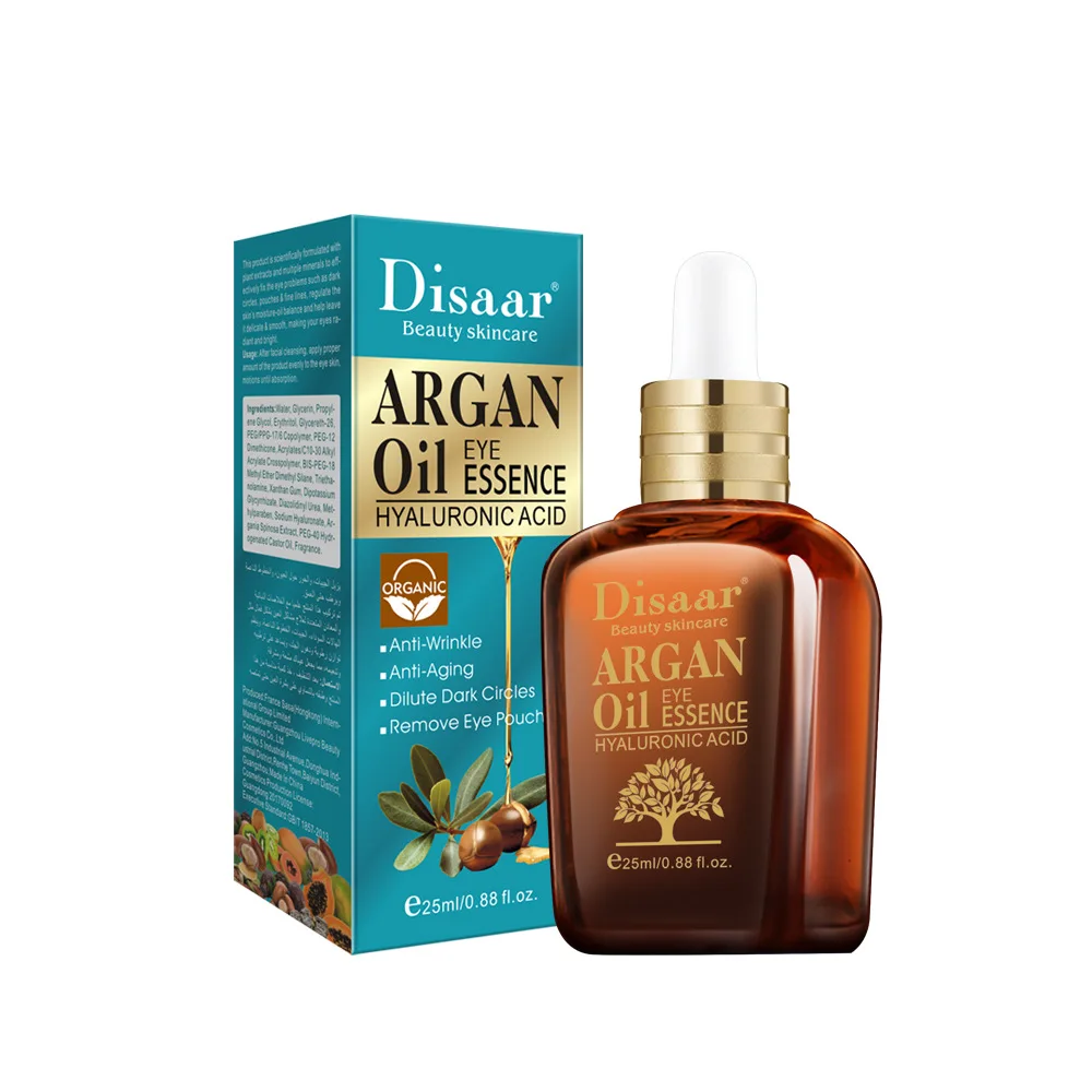 
25ml Eye Care Essence Anti Aging Anti Wrinkle Dark Circle Removal Argan Oil Hyaluronic Acid Eye Serum 