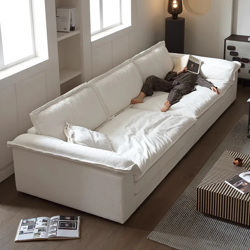 Nordic large fabric sofa bed living room compress sleep sofa set home furniture with soft and comfortable