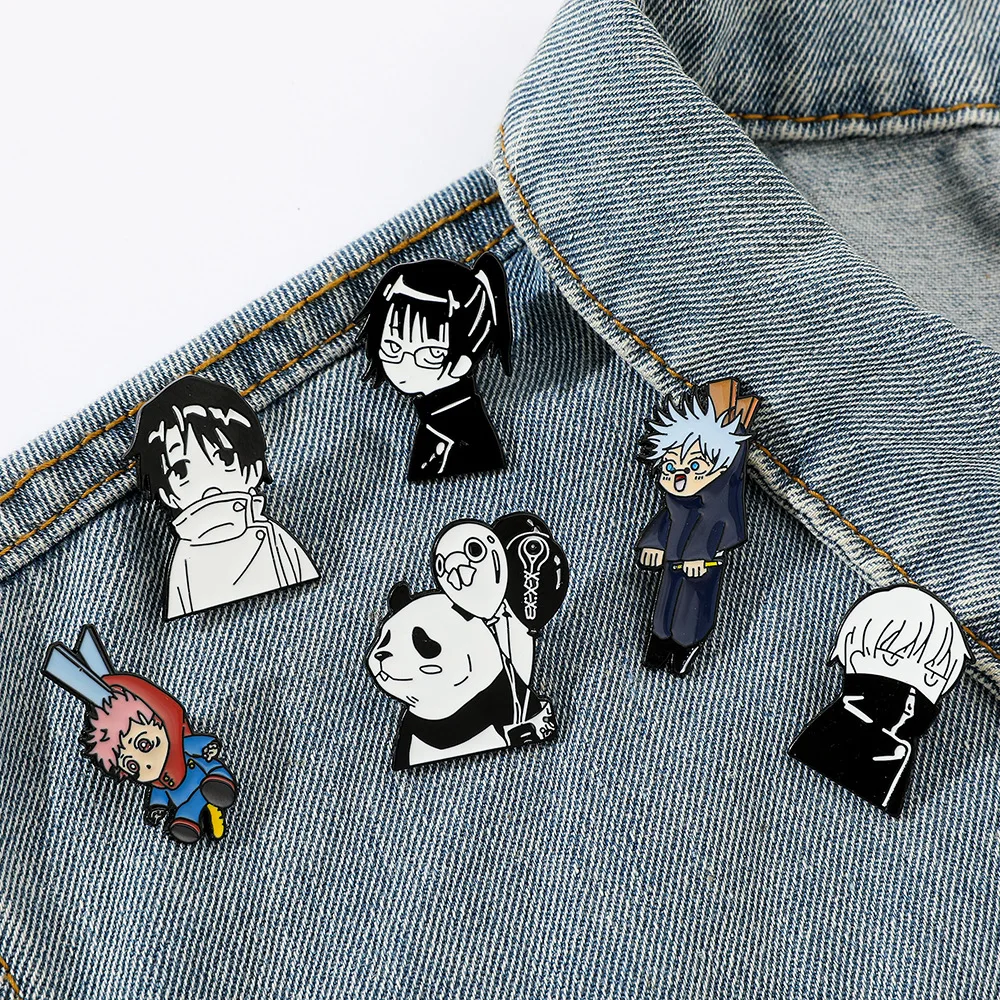 20 Manufacture Price Anime Juju Ryomen Sukuna Funny Pins Cartoon Gojo Satoru Okkotsu Yuta Enamel Pin Lot Cosplay Brooch Men