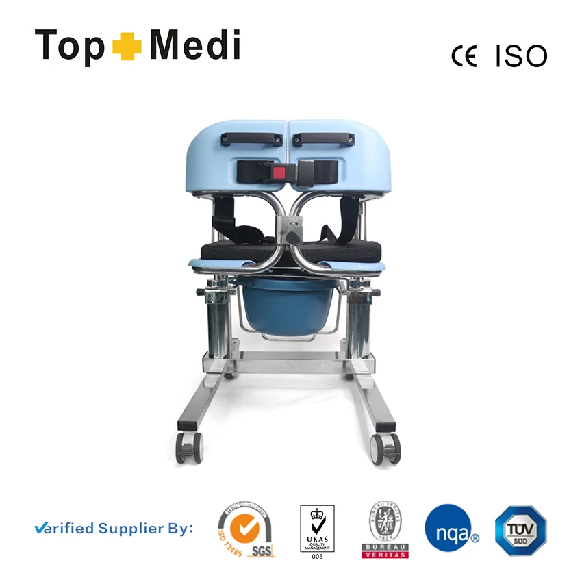 Home Healthcare Shower Toilet Seat Commode Chair Hydraulic Lift Height Adjustable Transfer Wheelchair For Elderly Disable People