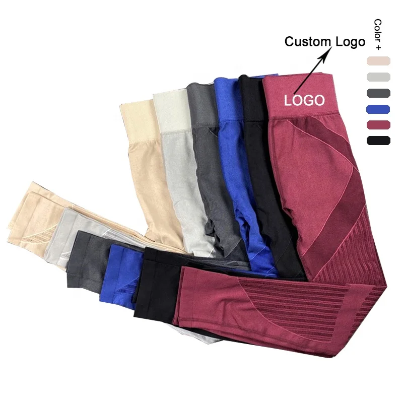 Custom Logo Fitness Clothing Women Mesh Seamless Leggings Workout Gym Tights and Yoga Pants