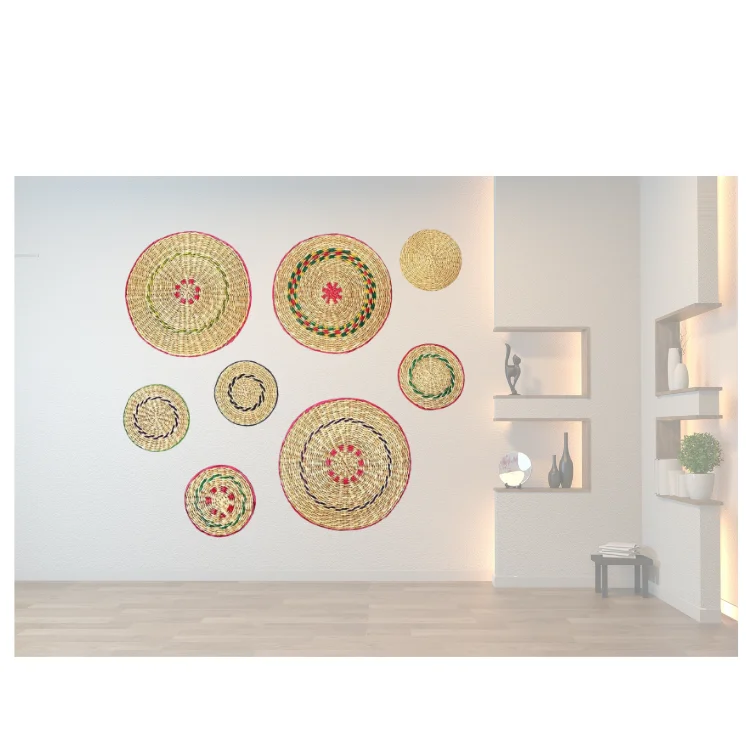 Wholesale Handmade Bamboo Rattan Wall Hanging Basket Home Wall Art Decor from Vietnam Supplier Hand Woven Decorative Basket