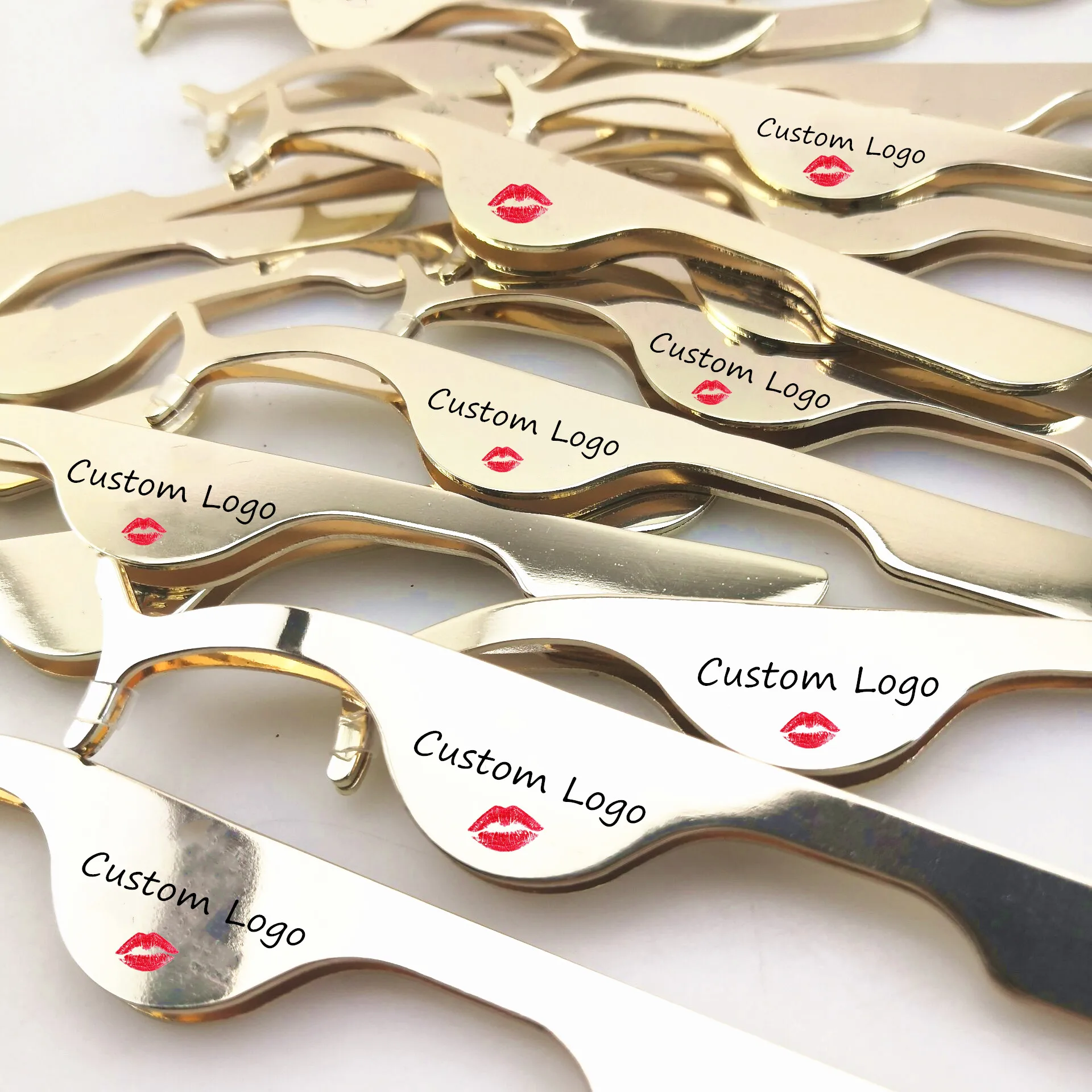 Пинцет для наращивания ресниц из нержавеющей стали с расческой золотисто-розового золота аппликатор бровей набор