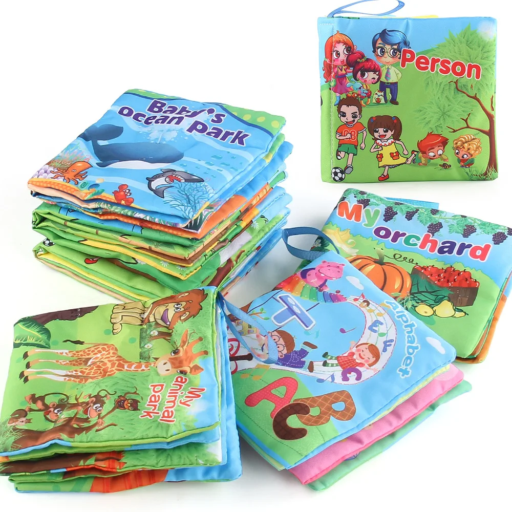 Baby Cloth Book Kids Early Learning Develop Cognize Reading Puzzle Books Parent-child Interactive Soft Rustle Sound Baby Toys