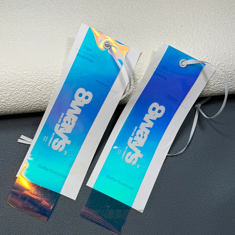flying labels Foil Garment Tags custom logo tag white swing ticket gold foil stamping logo hang tag for jeans and clothing