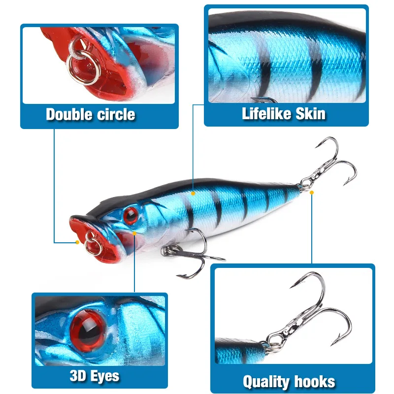 Topwater Big Popper Lure 90mm 12.5g High Quality Floating Popper Fishing Lures Hard Bait Wobbler Artificial Swimbait