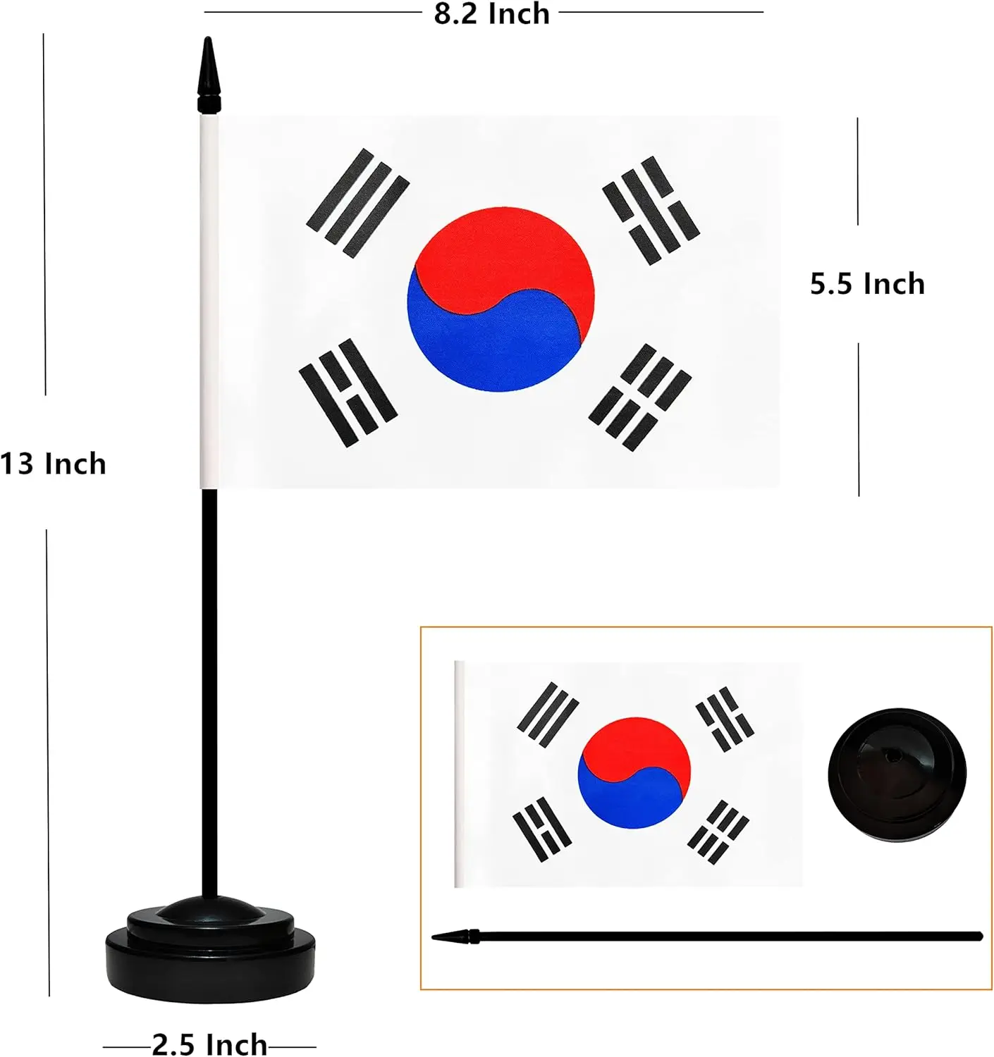 Wholesale custom 14*21cm all countries table flag festival desk decoration flag custom Korean table flag