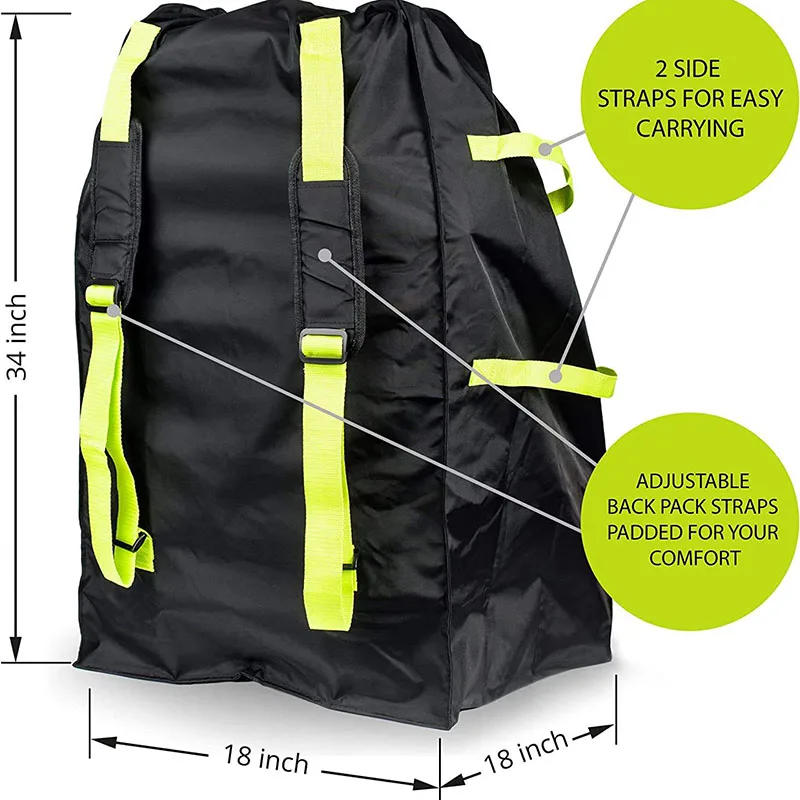 Heavy Duty Foldable Durable Car Seat Backpack Travel Baby Gate Check Bag Car Seat Travel Bag