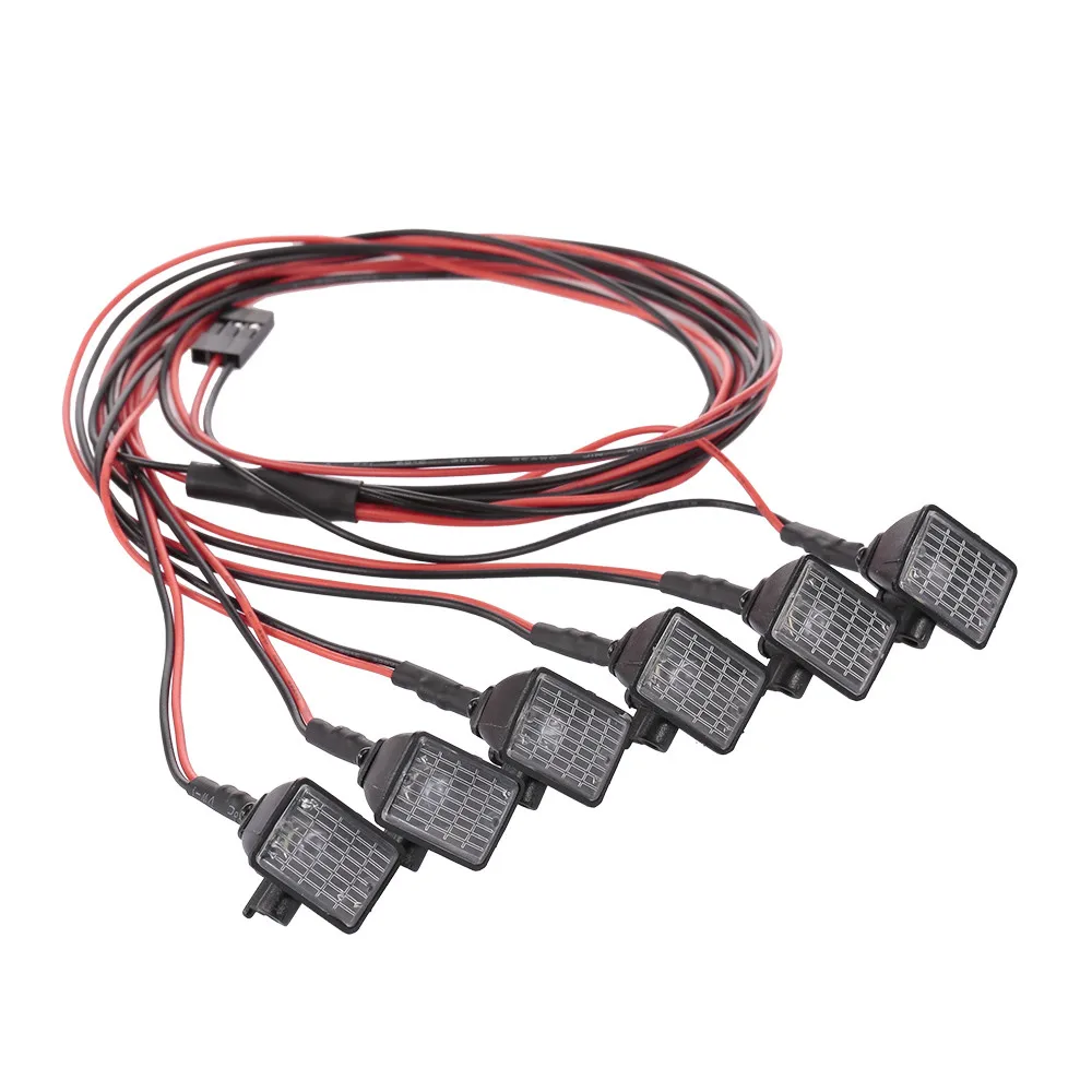 6pcs LED Light with Lampshade Decorate for Traxxas HSP Redcat Rc4wd D90 Tamiya Axial Scx10 Hpi RC Car Upgrade Parts