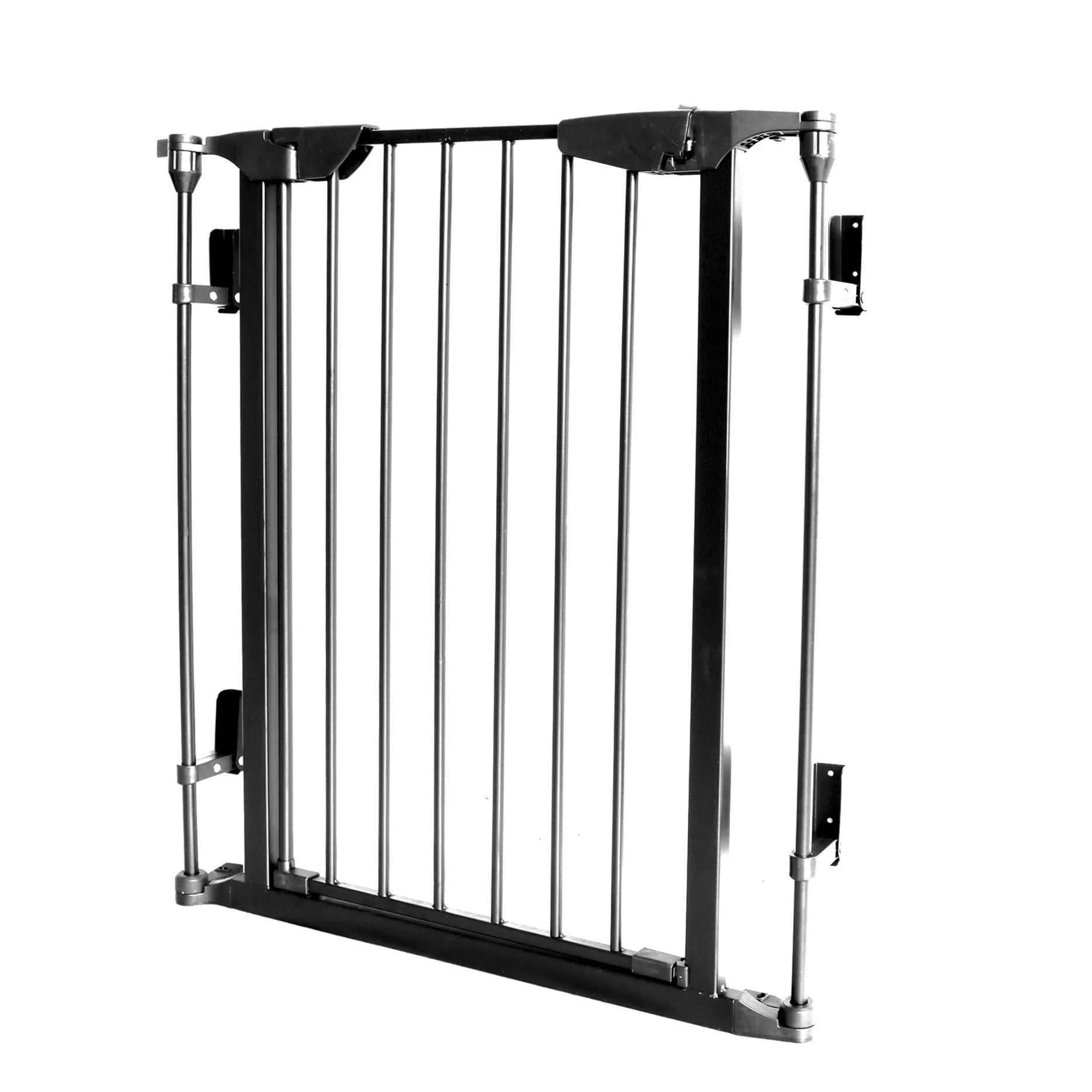 Metal Walking-Through Pet Baby Safety Guard Gate Door Stair Barrier Baby Playing Fence
