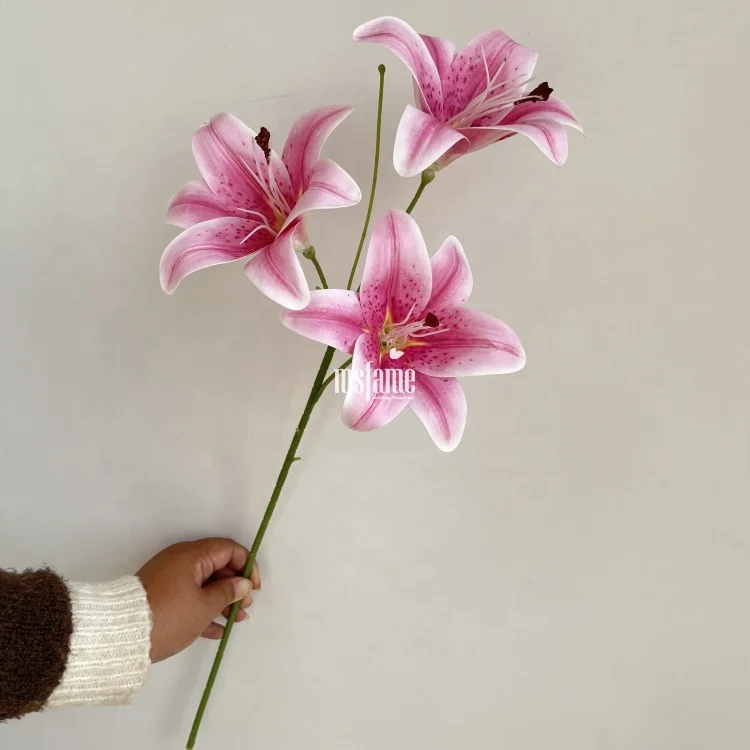 MSFAME Wholesale Price White Lily Of The Valley Artificial Flowers Real Touch 3D Flower