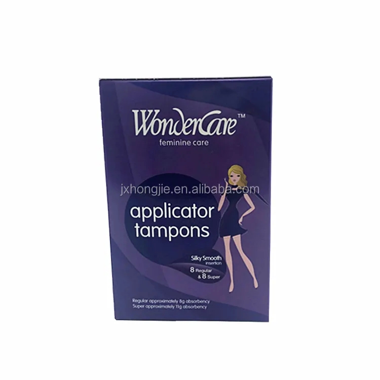 Wondercare disposable organic cotton tampons with plastic applicator