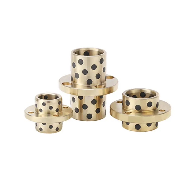 Customized Inlaid Flange Brass Sleeve Drill Bushing Linear Balance Rod Bearing Copper Graphite Bronze Bushings