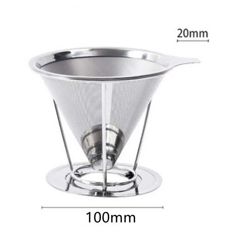 Factory Direct Supply Stainless Steel 304 Material 300 Mesh 600 Mesh Double Layer Coffee Filter with Holder