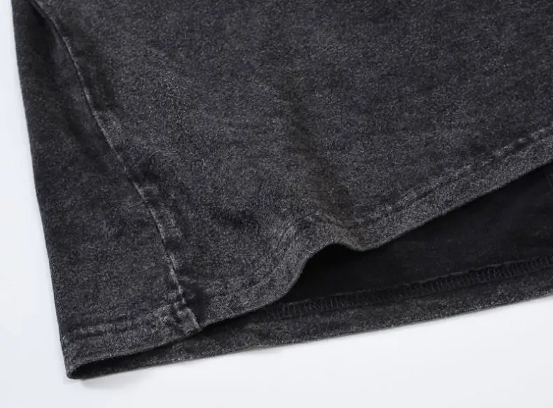 OEM Wholesale cotton oversized Washed distressed tshirt blank heavy thick Men vintage stone tshirt custom black wash t shirt