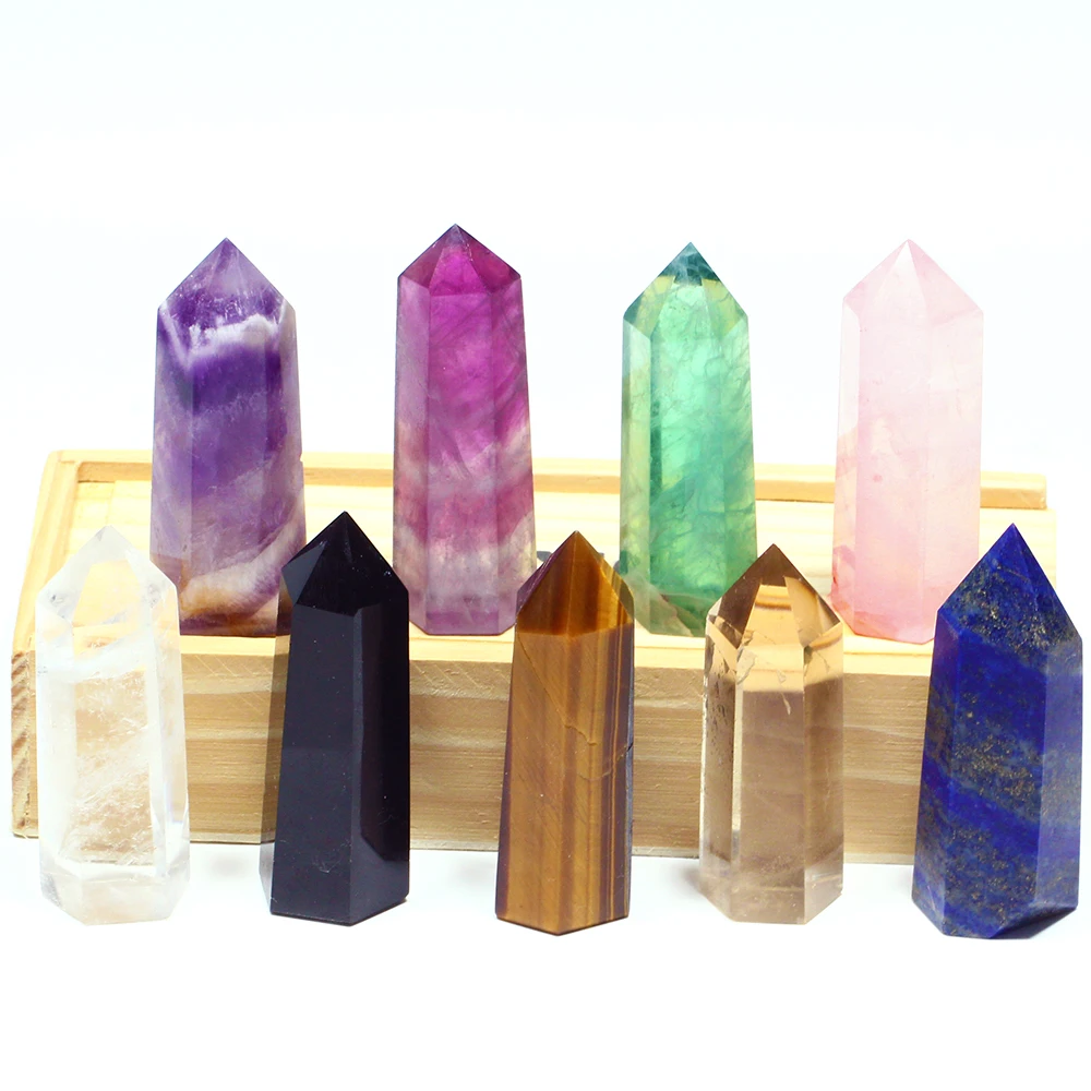 Wholesale crystals supplier Towers  Obelisks  Amethyst Clear Rose Quartz  Collection Jewelry Crystal Wand Point