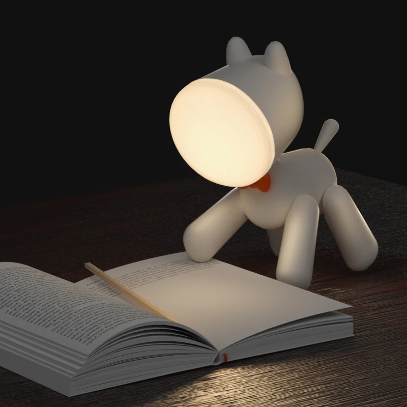 Cute Animal Small Usb Kids Puppy Night Light Custom study LED Rechargeable Foldable Dog Table Lamp Home Decor for Children Baby