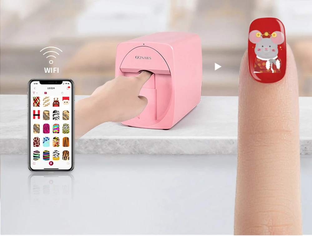 Оптовая продажа мобильный принтер для ногтей O2NAILS печатная машина портативный аппарат рисования оборудование