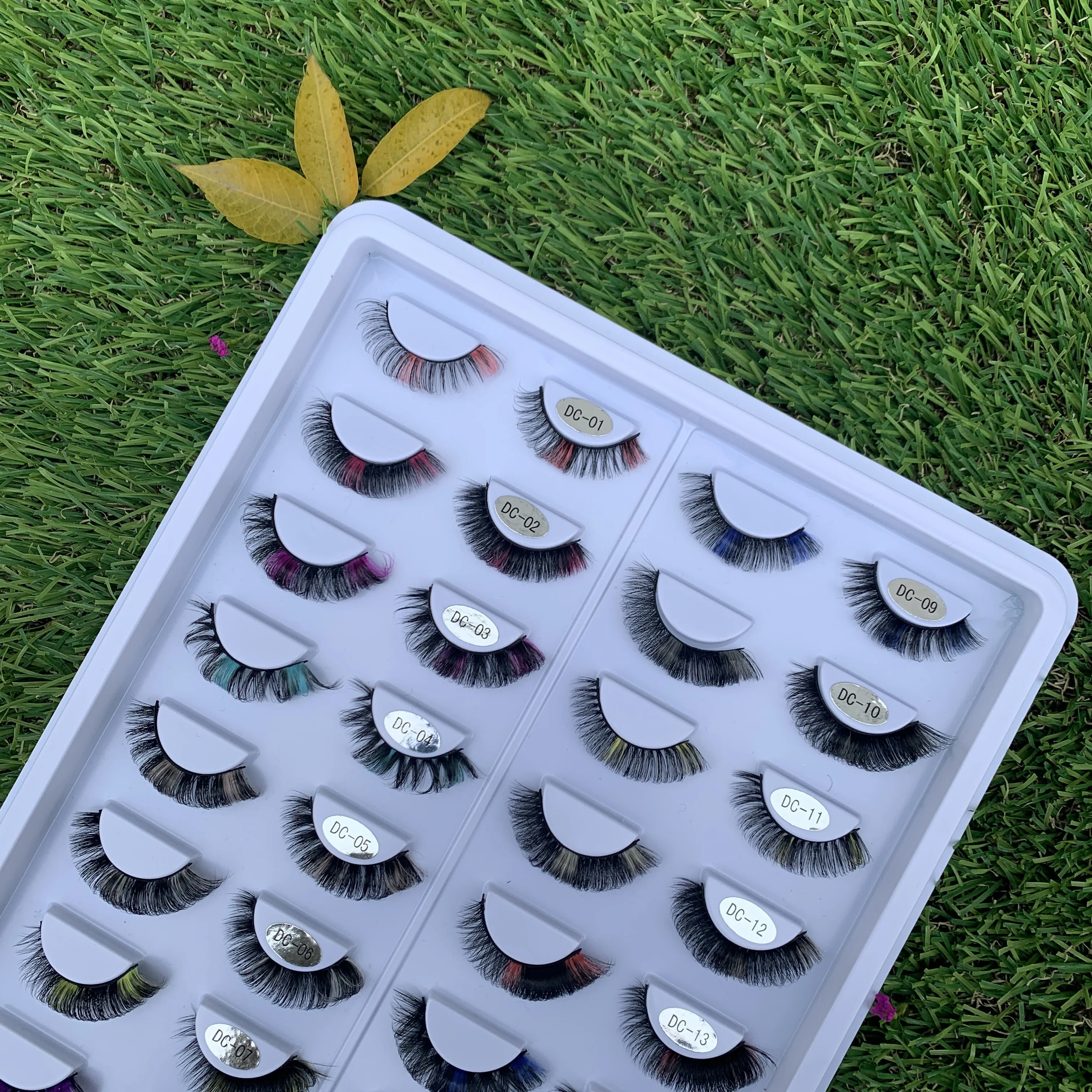 New Style Color Strip Lashes And Unique Custom Packaging Box Products China False Eyelashes Colorful