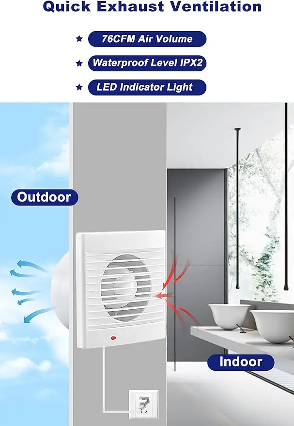 Wholesale Hot Style Window Mounted Ventilation Fans Indoor Fan Bathroom Exhaust Fan For Home and Hotels