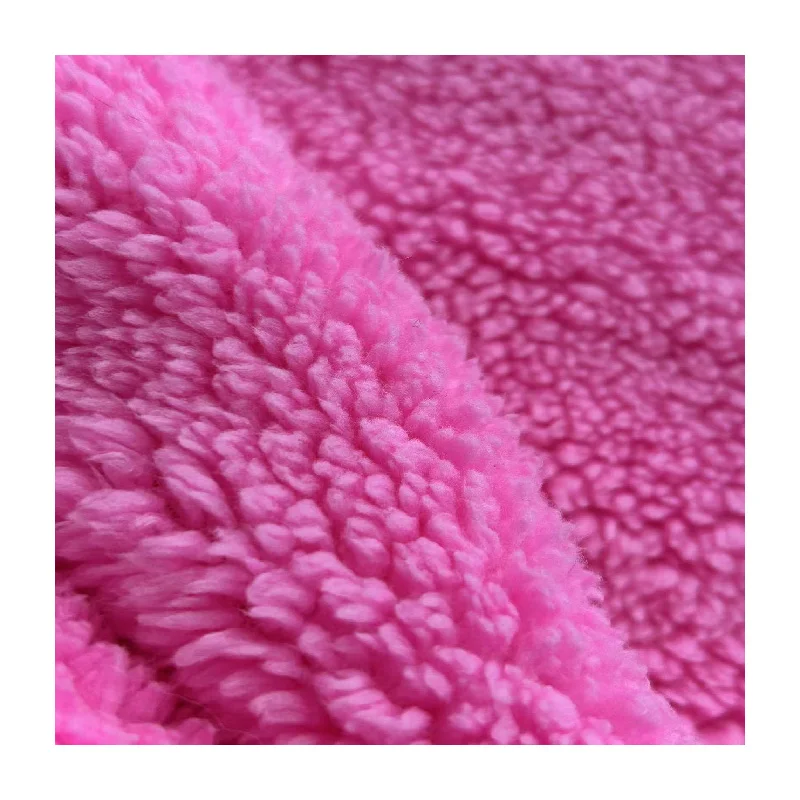 Wholesale Factory Price 100%polyester Solid Pink Soft Sherpa Fleece Fabric For Blanket