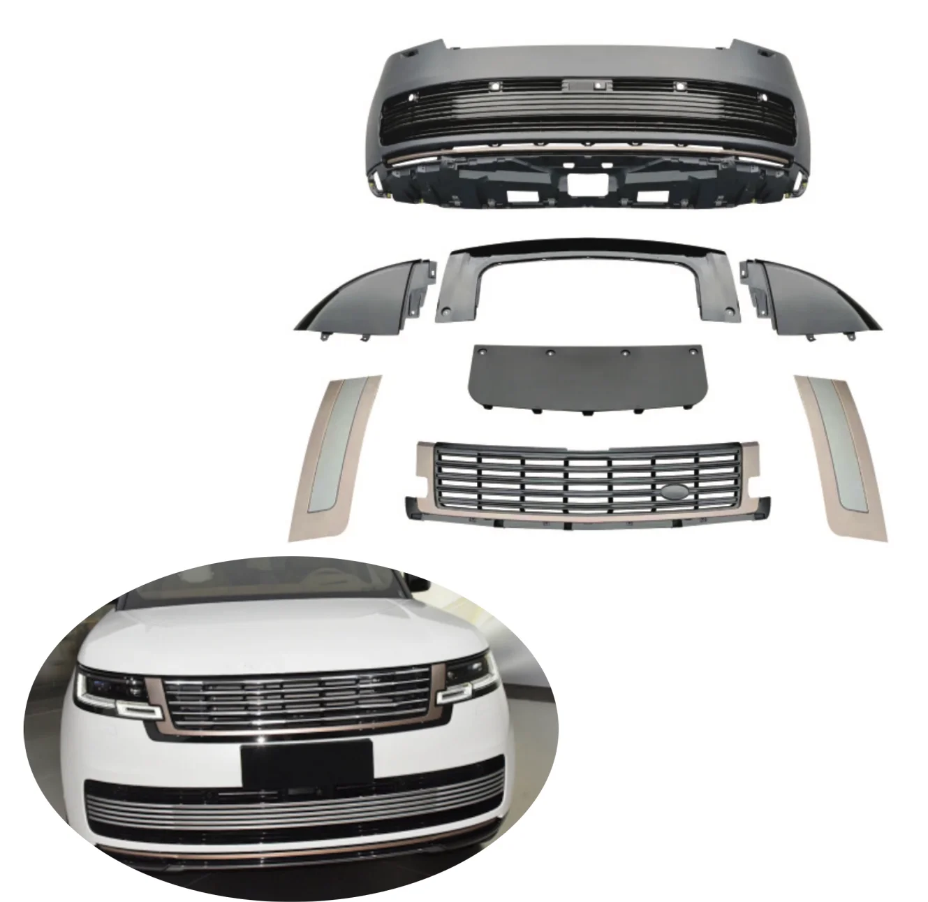 Newest L460 2023 upgrade to SV version kit front bumper grille kit for Range Rover L460 2023
