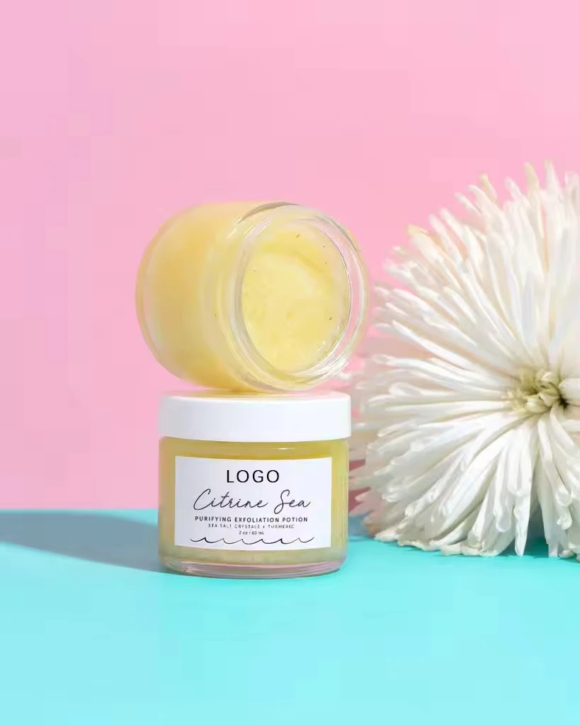 Private Label 60G Face Scrub Polishes Balances Purifies Citrine Sea Face Purifying Exfoliation Potion Facial Scrub