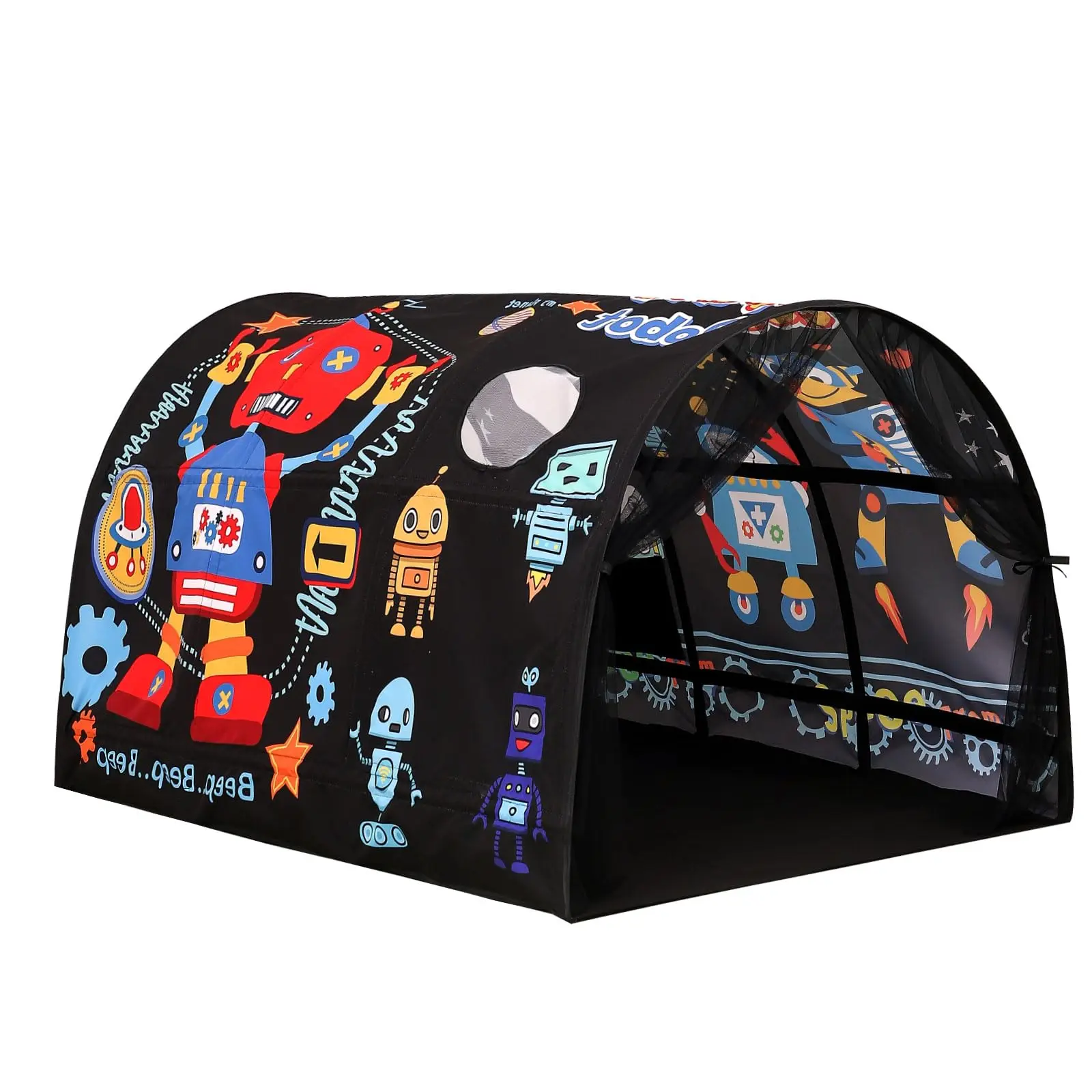 Polyester Twin Size Bed Tent Indoor Playhouse Foldable Sleeping Tent for kids toddler boys girls