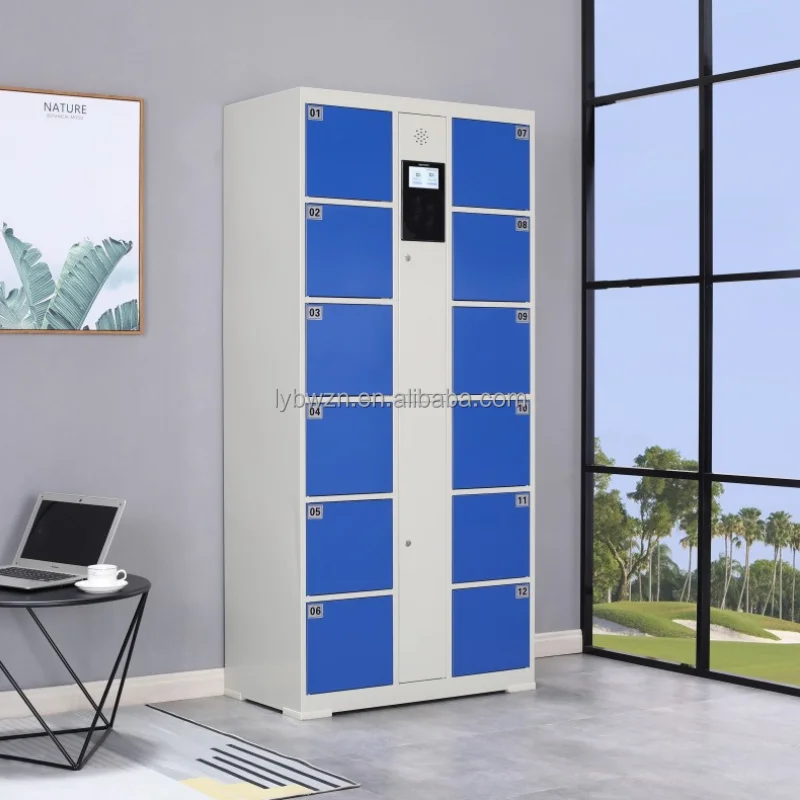 Intelligent electronic package digital metal storage cabinet Barcode 24 Door Electronic Storage Locker