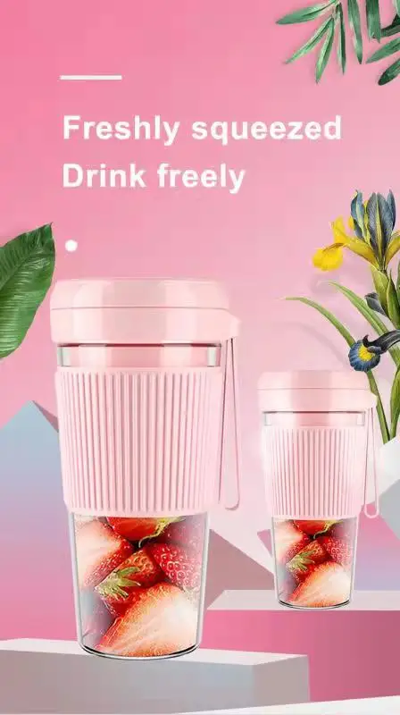 fruit blender Portable Juicer Vitamin Juice bottle Rechargeable USB Mini 280ml juice cup
