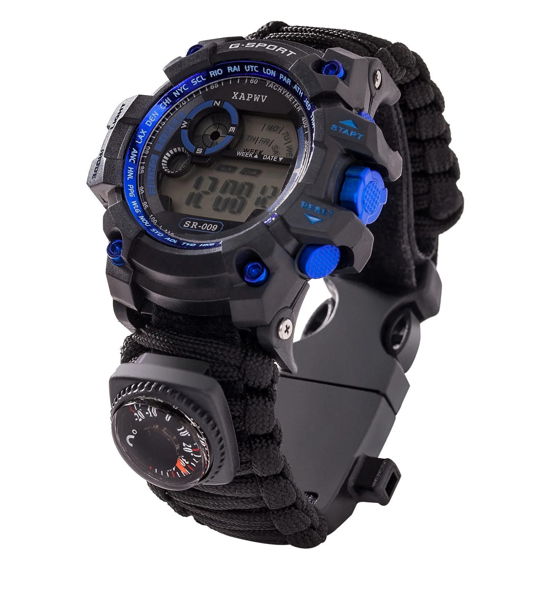 Outdoor Travel Waterproof Multifunction Survival 550 Bracelet Watch