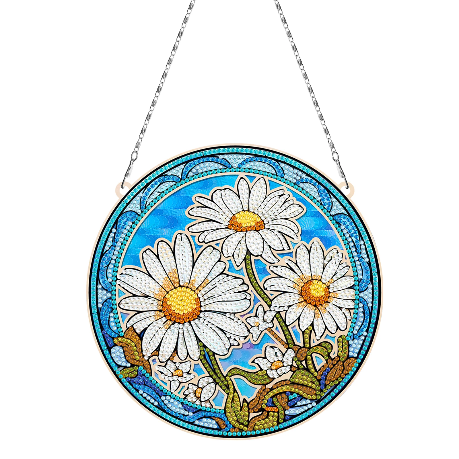 Mandala Flower Dog Cow Owl Wooden Diy Hanging Diamonds Painting Pendant Kit