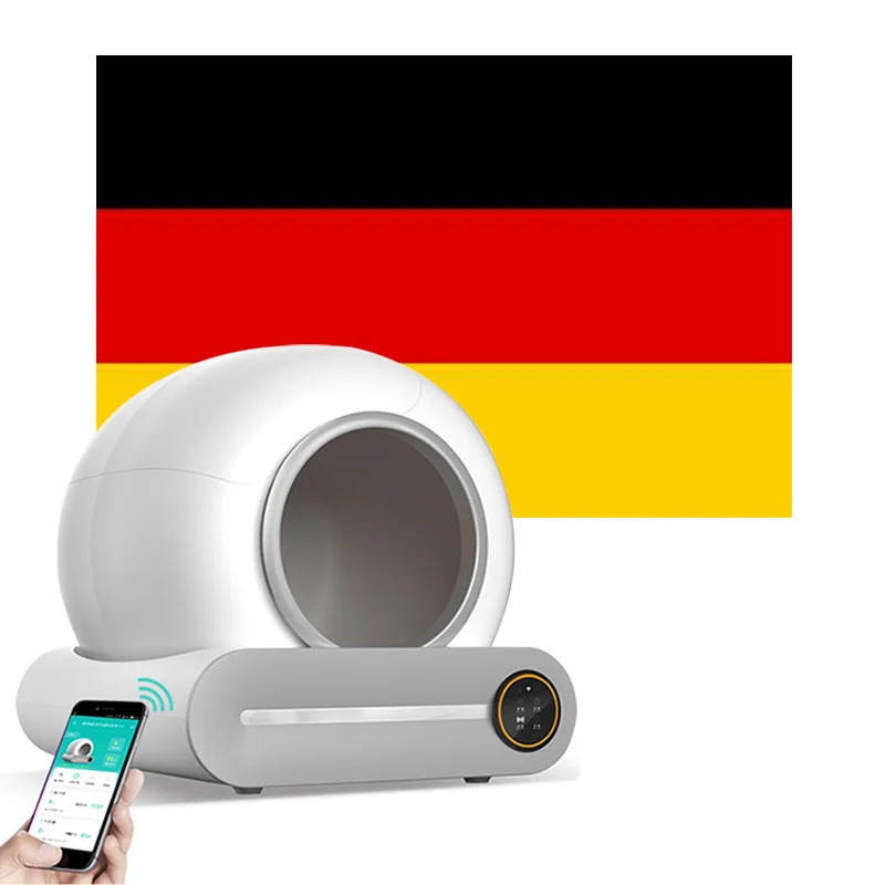 Автоматический туалет для кошачьего туалета с европейской вилкой Katzentoilette Litterbox Selbstreinigungen Katzenklo Automatsch