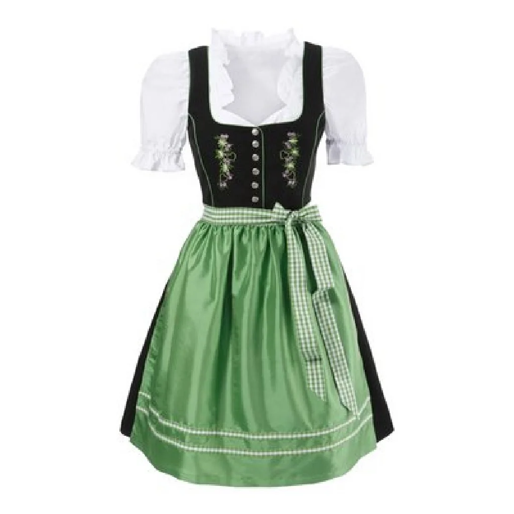 2021 Oktoberfest Traditional Woman Beautiful Trachtenmode Dirndl Dress German Bavaria Girls Mini Dirndl Embroidery Gingham Dress