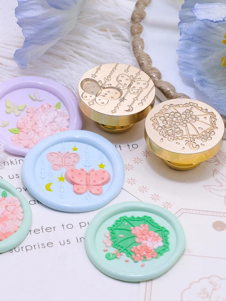 3D Shape Tree Leaves Custom Logo  Brass Head Wood Stamp