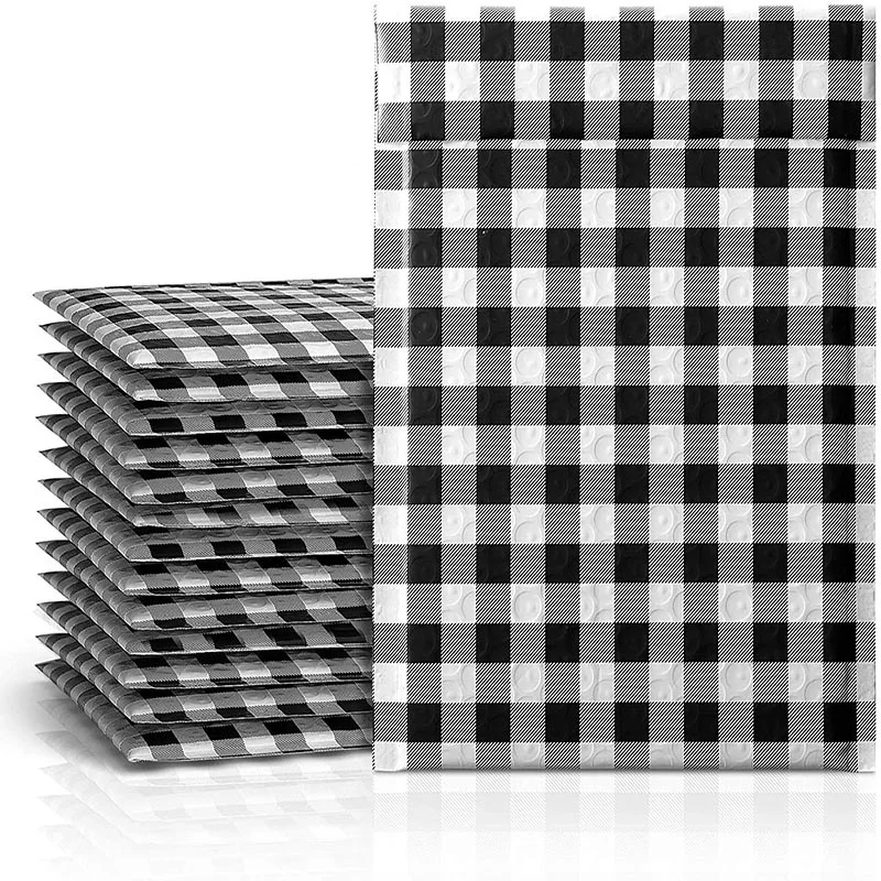 Poly Bubble Mailer Self Seal Padded Envelopes Bubble Lined Wrap Bags Cosmetics Packing Shipping Mailing Gingham