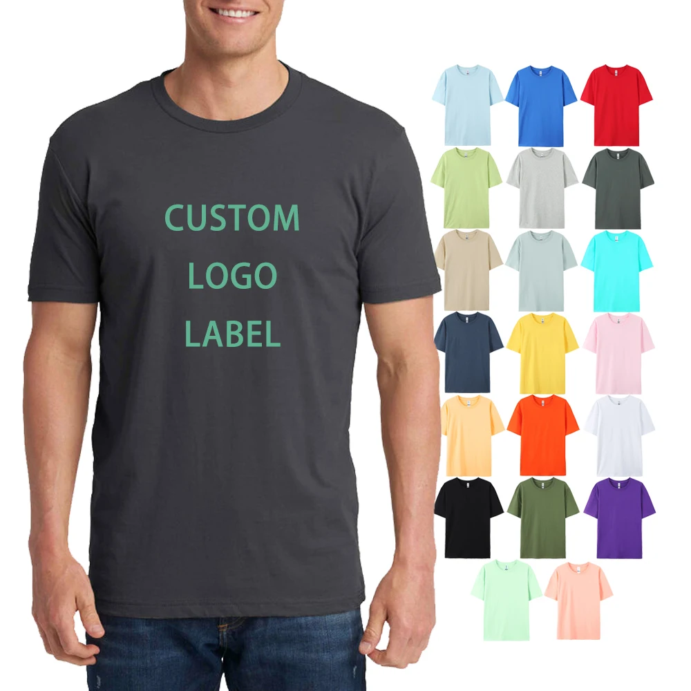 T-Shirt Embroidered Mens Printed DTG Unisex Crew neck Graphic High Quality Basic Wholesale Plain Custom Cotton T-Shirt