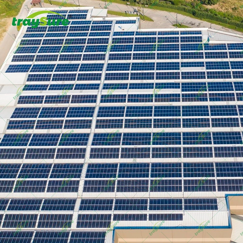 TRAYSURE Rooftop Solar Mounting System Aluminum 6065 -T5 Solar Brackets Panel Customized Rail Solar Mounting System