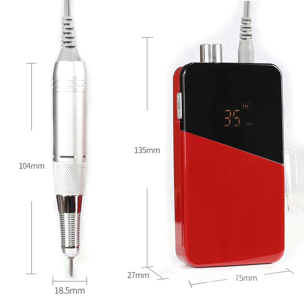 2023 Manicure Nail Polish Machine Supply Portable Professional Electric Rechargeable 35000rpm Brushless Nail Drill Machine