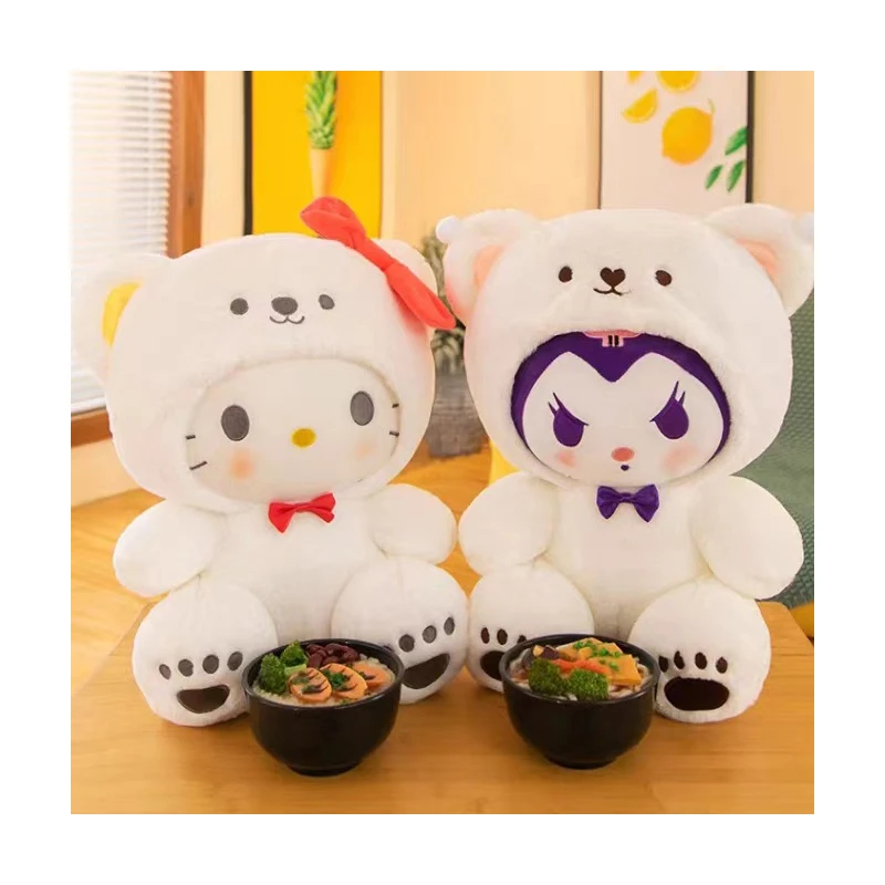 Cartoon 25cm Sanrios Kuromi Doll Cinnamoroll Stuffed Toy Anime Kawaii Figure kt Cat Pillow  Hug Soft Animal Cute Plush Doll Toy