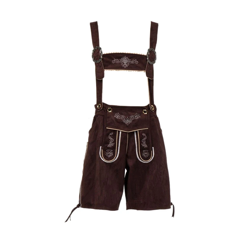 Mens Bavarian Real Leather \ with Matching Suspenders Shorts