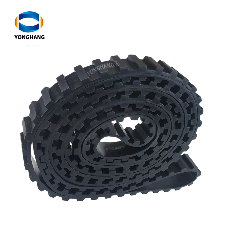 Yonghangbelt special customized heavy duty track rubber block chain for every conveyor drive sys-tem