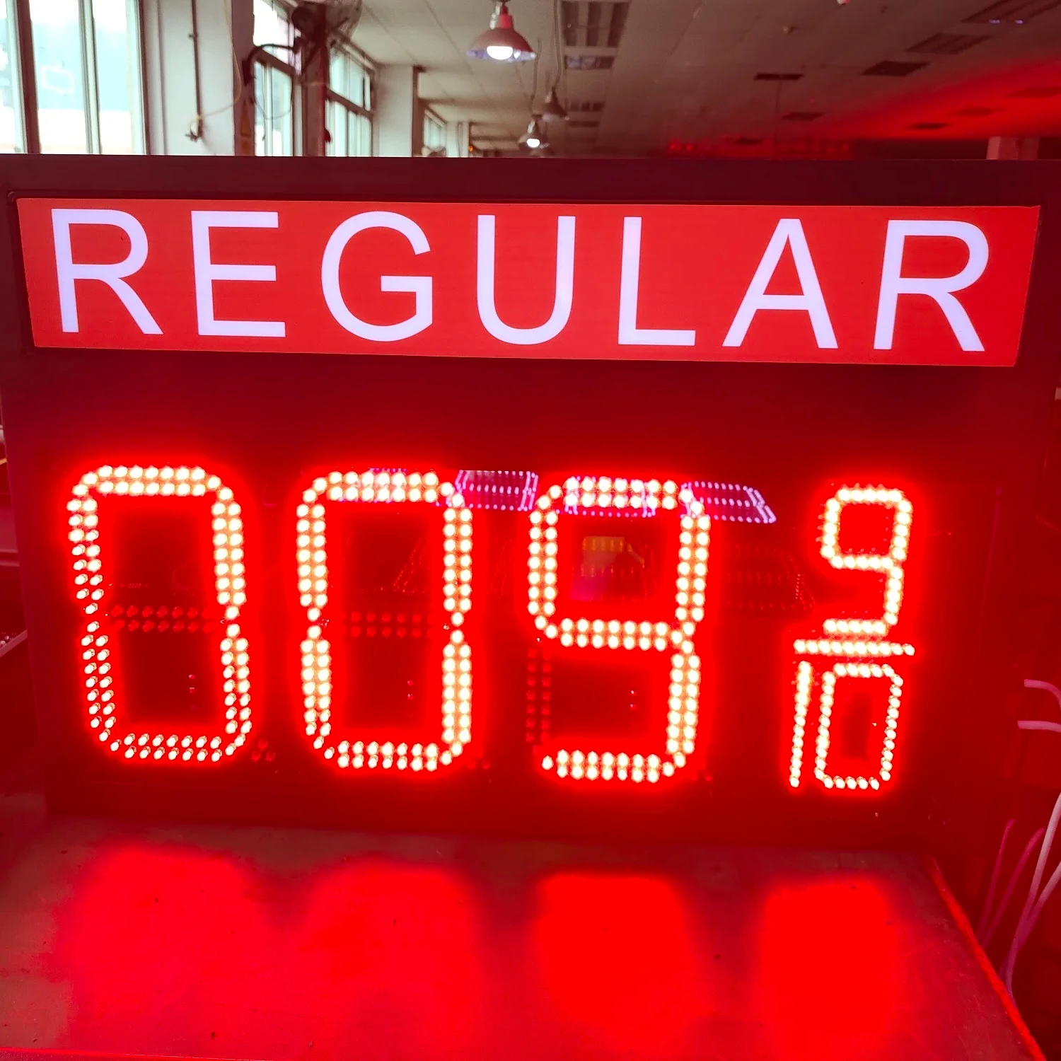 Wireless led price board gas station red color outdoor gasoline display 7 segment with Led REGULAR Gas Station Price Sign