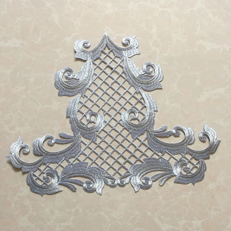 Baroque Gold applique Embroidery iron-on Patch stickers Custom with Glue Sil color Clothing gress Heat Transfer Garment Patches